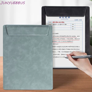 JUNYUE88US A4 Da Từ Khóa Thư Mục, Da PU Chống Thấm Nước Tài Liệu Tập Tin, Viết Pad Kẹp Đa Năng Dày Công Suất Lớn Chữ Ký Kẹp Văn Phòng