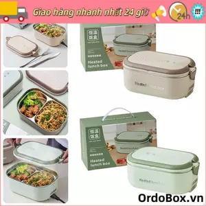 Hộp đựng ấm sưởi ấm thực phẩm ORDOBOX, Hộp cơm điện 1000ml bằng thép không gỉ 304, Hộp cơm trưa sưởi ấm nhiệt độ không đổi