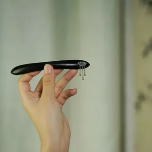 WHX-Ebony Khóa Ngược Kẹp Tóc Hai Mũi Kẹp Tóc Mặt Trăng Rộng Ngắn Kẹp Tóc Cổ Kẹp Tóc Cao Cấp Mới Trung Quốc Kẹp Tóc Cao Cấp