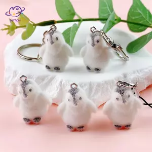HFTOY Hoạt Hình Dễ Thương Chim Cánh Cụt Móc Khóa 3D Floing Chó Móc Khóa Mặt Dây Chuyền Túi Trang Trí Chìa Khóa Treo Phụ Kiện Trang Trí Quà Tặng Cặp Đôi ~