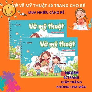 Combo 10 quyển - Vở vẽ mỹ thuật lò xo 40 trang khổ A4 (20x30cm)