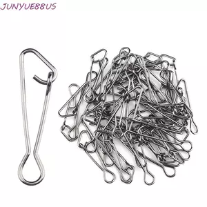 JUNYUE88US 100 chiếc Móc Câu Cá Chụp, Nhẹ Không Dễ Dàng Tháo Rời Đầu Nối Câu Cá Khóa Liên Động Pin, Thép Không Gỉ Mịn Chống Ăn Mòn Câu Cá Cán Xoay Nhẫn