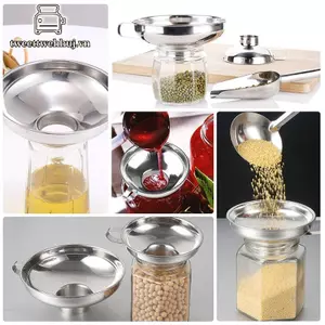 Nhíp Rất Phổ Biến 2 Kích Thước Thép Không Gỉ Miệng Rộng Đóng Hộp Phễu Salad Đầm Chất Lỏng Phễu Phễu Lọc Dụng Cụ Nhà Bếp Tiện Ích VN