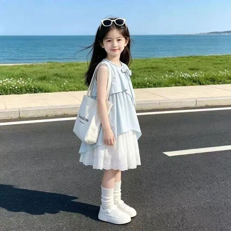 [Hàng mới về] Đầm công chúa thời trang đẹp không tay khổng lồ phong cách mới mùa hè cho bé gái