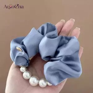 AqToCna Ngọc Trai Thanh Lịch Lớn Scrunchie Tóc Dành Cho Nữ Ngọt Ngào Trang Trí Tóc Đàn Hồi Đuôi Ngựa Giữ Tóc Phụ Kiện Tóc AqToCna