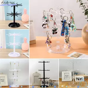Giá trưng bày DAYBREAK, Giá treo móc khóa thiết kế xoay có thể điều chỉnh, Vòng tay tổ chức DIY Sắp xếp vật liệu Acrylic nhiều lớp Giá lưu trữ Máy tính để bàn Sử dụng