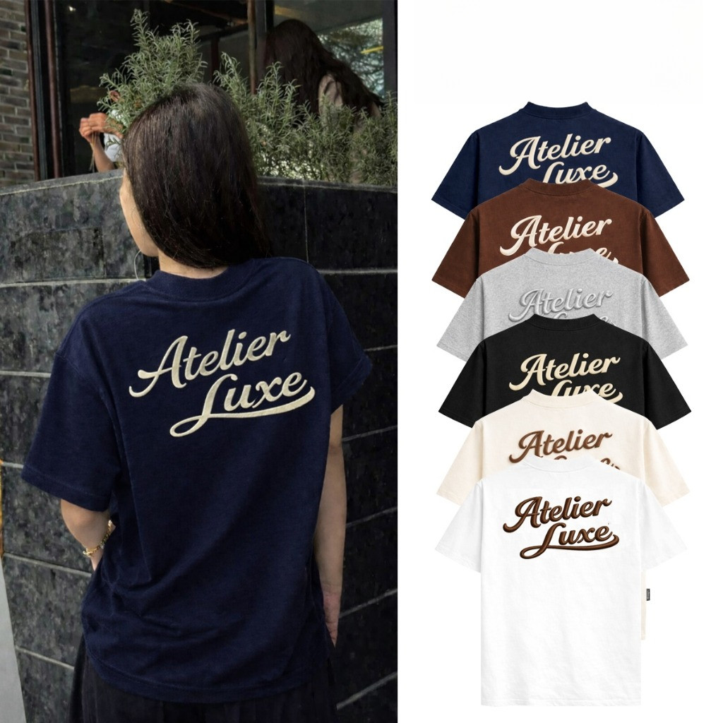 （Giao hàng 24h）Angela Áo Thun Atelier Luxe Boxy Tee Cotton 220gsm Local Brand Tay Lỡ Form Boxy Rộng Nam Nữ