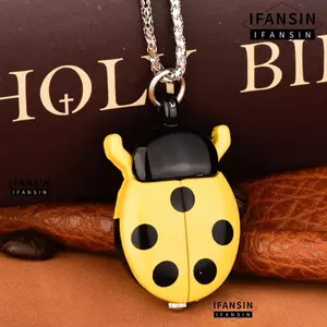 Đồng hồ bỏ túi FANSIN, nhẹ có dây chuyền Beetle Pocket Watch, Đồng hồ bỏ túi thạch anh nhiều màu dễ thương