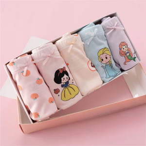 Bộ 5 món Đồ lót trẻ em, Chất liệu Cotton nguyên chất, Họa tiết hoạt hình, Thiết kế liền mạch.