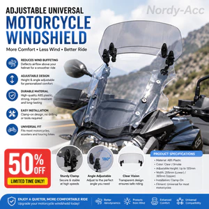 MOTORCYCLE WINDSCREEN DEFLECTOR Kẹp nối dài kính chắn gió có thể điều chỉnh trên Spoiler Chống gió Giảm đa năng Tất cả các phụ kiện bảo vệ cưỡi ngựa mô hình