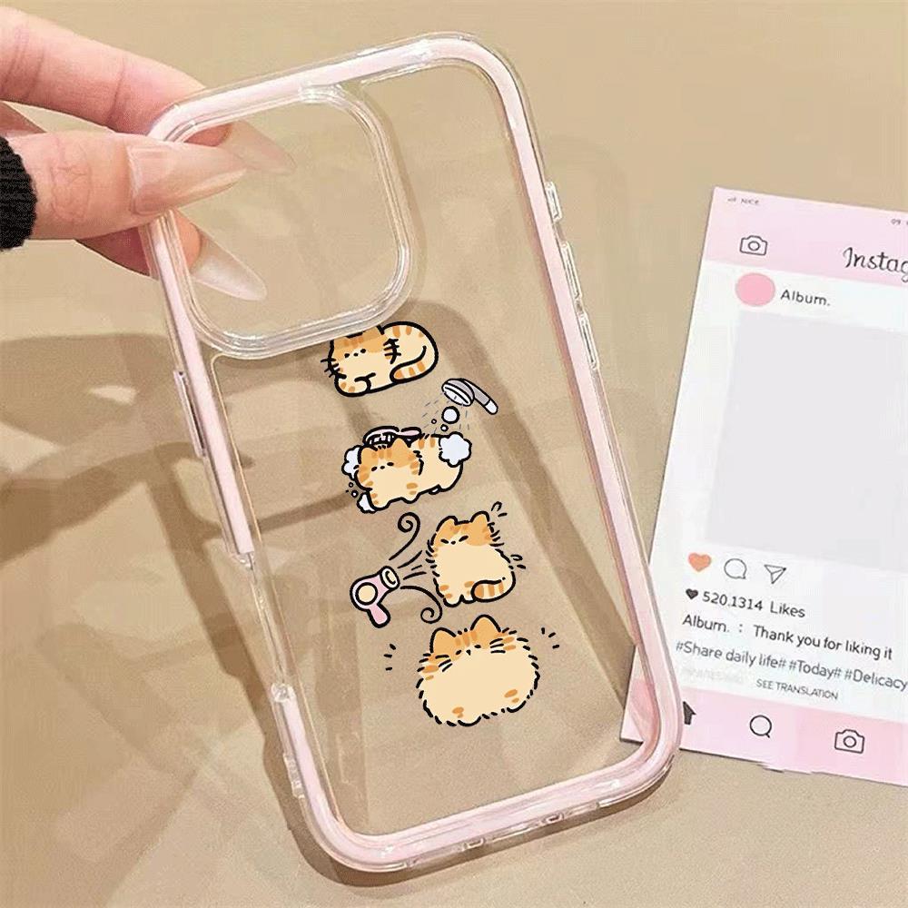 Xếp chồngOrangeCat cho iPhone17promax trường hợp điện thoại161514plus3trong1bezel131211pro