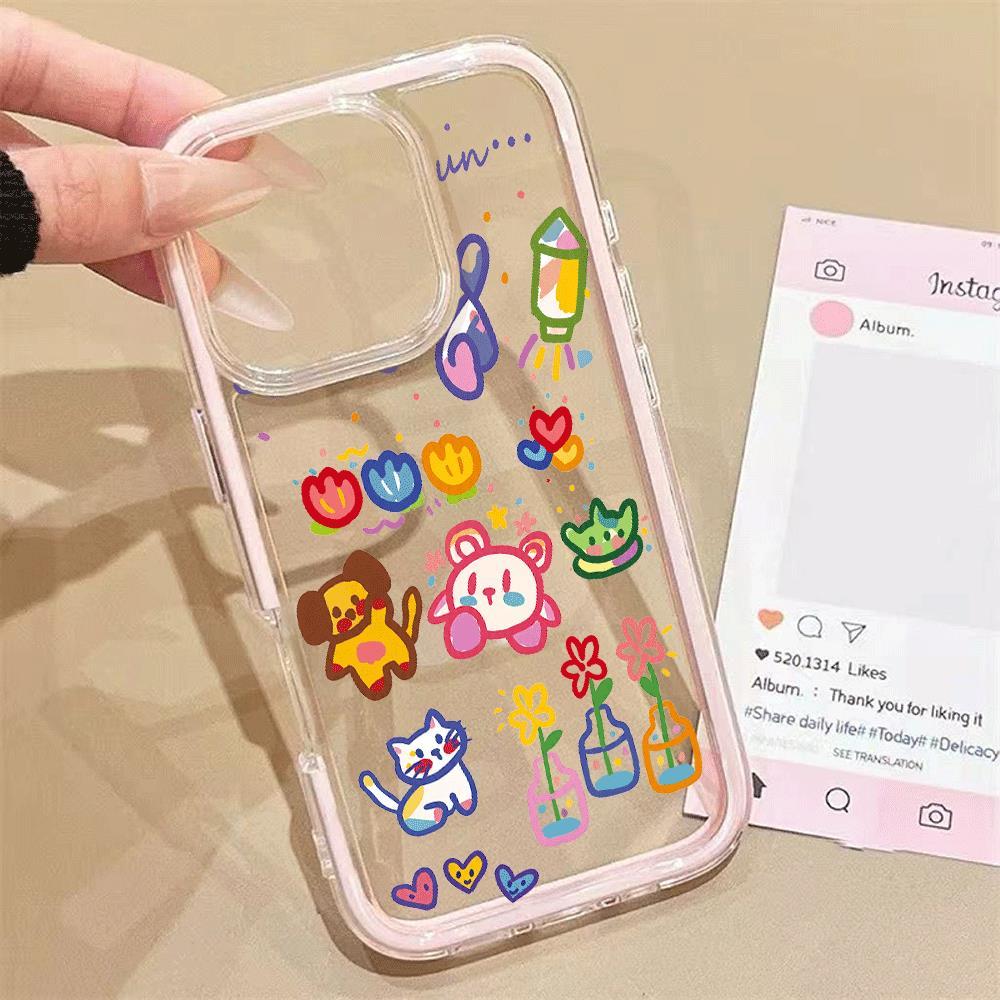 Graffiti miếng dán nhỏ cho trường hợp iPhone 17promax 161514plus 3 trong1 bezel 131211pro