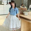 Áo Sơ Mi Denim Mỏng Bé Gái Mùa Hè 2026 Phong Cách Mới Trẻ Em Thời Trang Cổ Búp Bê Tay Ngắn