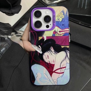 Ốp lưng Ukiyo-e Nhật Bản, chống sốc phong cách nghệ thuật cổ điển Bảo Vệ Camera Cấp iPhone 17/16/15/14/13/12/11/X/XS Ma