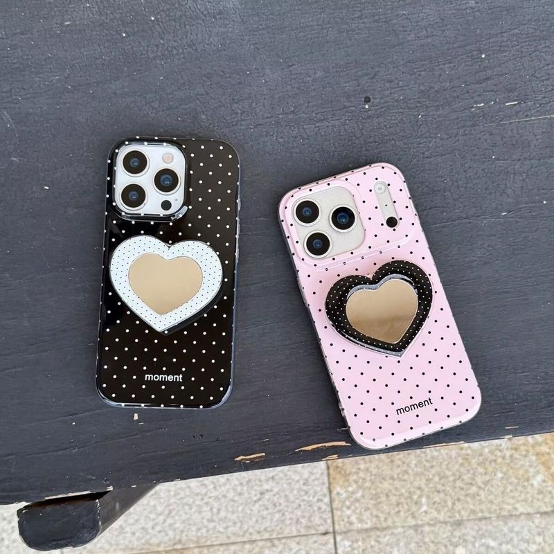 Giá đỡ gương chấm bi Niche ins Apple171615Ốp điện thoại iPhone14promax Soft Case 8P Chống sốc