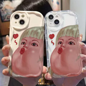 Ốp Lưng Cho Redmi Note 14 13 12 11 10 8 13T 14T 15T Pro A5 A3 A2 A1 14C 13C 12C 11A 10C 9A 9C Poco C75 C65 C61 C55 C31 Kem Sóng Cong Cạnh Họa Tiết Ngộ nghĩnh Cô Gái NYK129