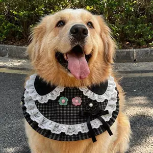Dễ Thương Yếm Chó Phong Cách Mới 2026 Thú Cưng Nước Bọt Yếm Mùa Xuân Mùa Hè Vàng Retriever Satsuma Lớn Chó Trang Sức Khăn