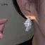 LUImo Xu Hướng Thời Trang Thiết Kế Độc Đáo Thanh Lịch Tinh Tế Pha Lê Lá Zircon Bông Tai Nữ Trang Sức Tiệc Cưới Quà Tặng Cao Cấp SBS