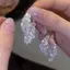 LUImo Xu Hướng Thời Trang Thiết Kế Độc Đáo Thanh Lịch Tinh Tế Pha Lê Lá Zircon Bông Tai Nữ Trang Sức Tiệc Cưới Quà Tặng Cao Cấp SBS
