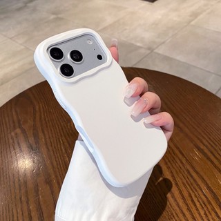 Ốp điện thoại silicon lỏng màu kẹo viền sóng cho iPhone 17Promax 17Pro 16 Pro Max Vỏ di động nữ chống sốc