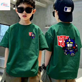 COD✅(Hồ Chí Minh)🚚 Áo phông trẻ em nam in Transformer, áo thun ngắn tay thoáng mát, thấm hút mồ hôi.