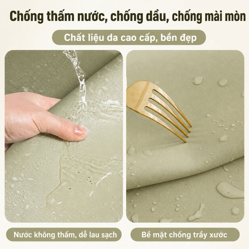 Tấm Trải Bàn Da PU Chống Thấm Nước, Thảm Trải Bàn Học Sinh Chống Trượt Bảo Vệ Mặt Bàn Hiện Đại