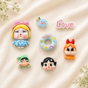 Set Charm Crybaby Phao Bơi Peach Love Kawaii Pastel Resin DIY Gắn Dép Cute Bé Khóc Mini Dễ Thương Hot Trend 2026