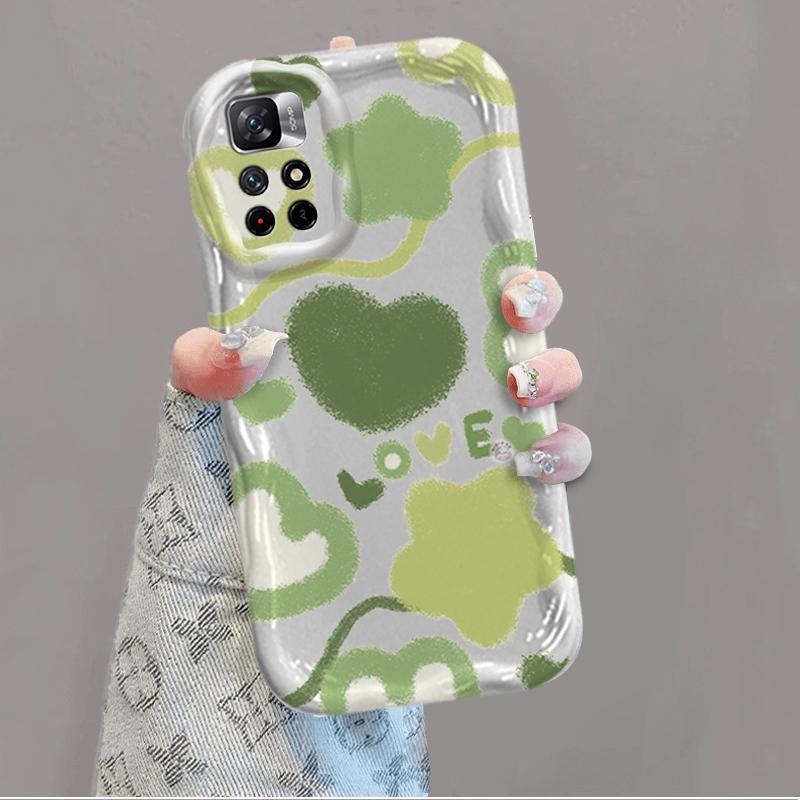 Vỏ Silicon Hoạt Hình Cho Redmi 10 Note 11 11S 12 Pro 4G 3D Phụ Kiện Vỏ Điện Thoại Mềm TPU Hoa Ins Phong Cách Đơn Giản Ốp Lưng Chống Sốc