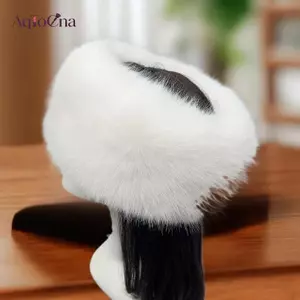 AqToCna Thời Trang Lông Tơ Nữ Mũ Mùa Đông Ấm Bảo Vệ Tai Tuyết Mũ Trượt Tuyết Nữ Giả Cáo Lông Mũ Chống Gió Mũ Nga AqToCna