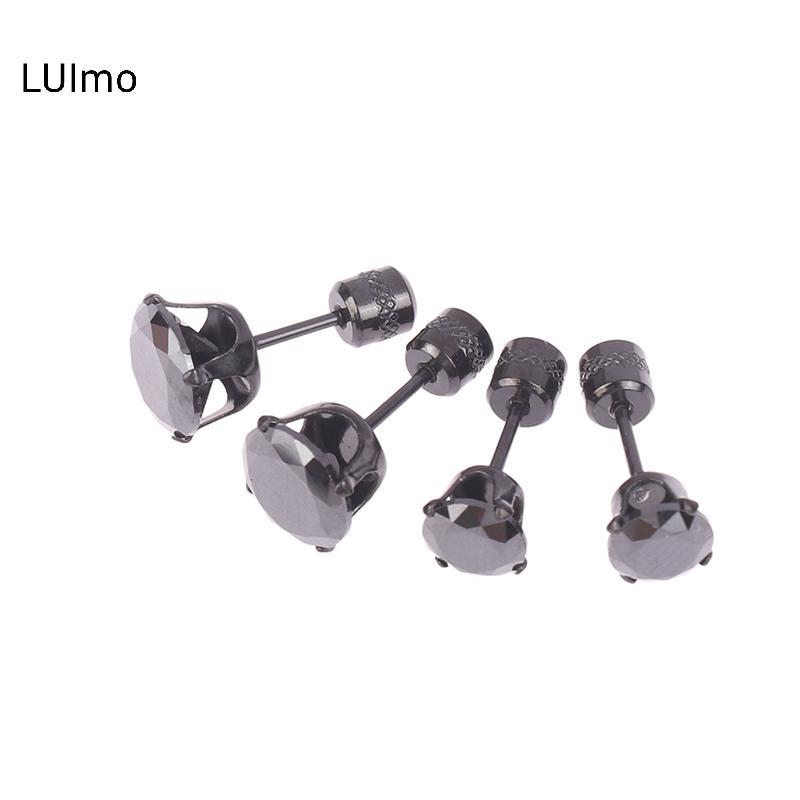 LUImo 3-8MM 1 Cặp Cubic Zirconia Titan Kim Cương Không Gỉ Zircon Bông Tai Dành Cho Nữ SBS