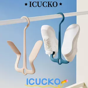 Giá phơi giày ICUCKO, Giá đỡ giày tiết kiệm không gian chống gió, Móc treo giày đa chức năng treo bền bỉ cho phòng tắm ban công tại nhà