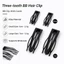 SMILE 2 Kẹp Tóc BB, Đen Mờ Mạnh Giữ Tóc Barrettes, Kim Loại Chống Trơn Trượt Ba Răng Bobby Chân Nữ Bé Gái