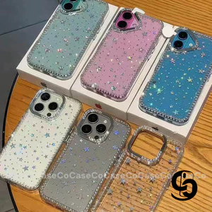 Ốp Lưng Cho IPhone 16 11 15 13 17 12 14 Pro Max 15 16 14 Plus Bìa in hình ngôi sao kim cương lấp lánh
