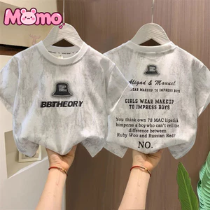 Áo thun cổ tròn ngắn tay thoải mái và hợp thời trang dành cho trẻ em mùa hè Unisex
