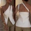 MAPLEPOET-Áo chéo Nút viền bất đối xứng Slim Fit Áo một vai không tay