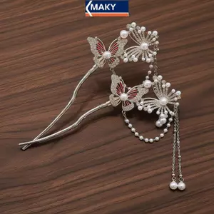 MAKY Nữ Hợp Kim Bướm Kẹp Tóc Vintage sel Thiết Kế Hoàn Hảo Cho Lễ Kỷ Niệm Văn Hóa VN