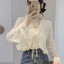 Áo choàng mùa hè VN, Xù ngắn, Ruy băng ren, Áo len chống nắng, Áo sơ mi ngắn
