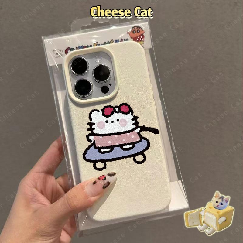 Ốp điện thoại cặp đôi mèo con và cún con ván trượt dễ thương cho iPhone 14 13 15 16 17 Pro Max 11 12 Pro Xs Max XR 7Plus
