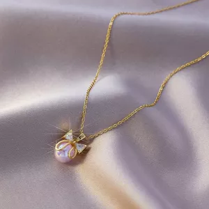 Nơ Thời Trang Nhiều Màu Sắc Vòng Cổ Ngọc Trai Niche Tính Khí Đơn Giản Tinh Tế Xương Đòn Dây Chuyền Vòng Cổ 30536.2