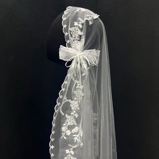 1 Chiếc Mũ Đội Đầu Cô Dâu Mới Ren Trắng Ren, Phụ Kiện Váy Cưới Sang Trọng Retro