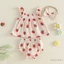 Bé Gái Dâu Trang Phục Bay Tay Babydoll Áo Ruffle Quần Short Và Nơ Đầu Bộ Mùa Hè