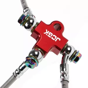 JCGK Tee Ống Dầu Giá Đỡ Một Ra Hai Phanh Phụ Kiện Xe Máy Điện Sửa Đổi Mặt Trước Phanh Đĩa Đôi Mã