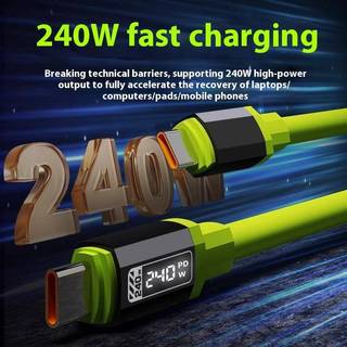 (Hot sale) Dây sạc type c 240W 1.5m USB Type-C sang Type-C có màn hình nguồn thời gian thực