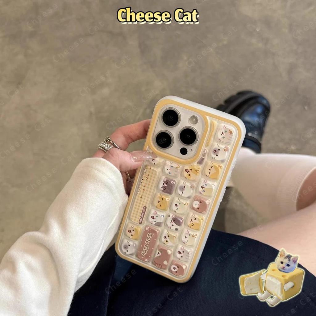 3D Bàn Phím Mèo Bàn Phím Ốp Lưng Điện Thoại iPhone 11 14 13 15 12 16 17 Pro Max Giảm Căng Thẳng ốp Lưng Điện Thoại