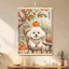 Dễ Thương Chữa Bệnh Bichon Phong Cảnh Tranh Phong Cách Trung Hoa Hoa Hồng Hồng Ruyi Phòng Khách Học Trang Trí Tranh 6.4
