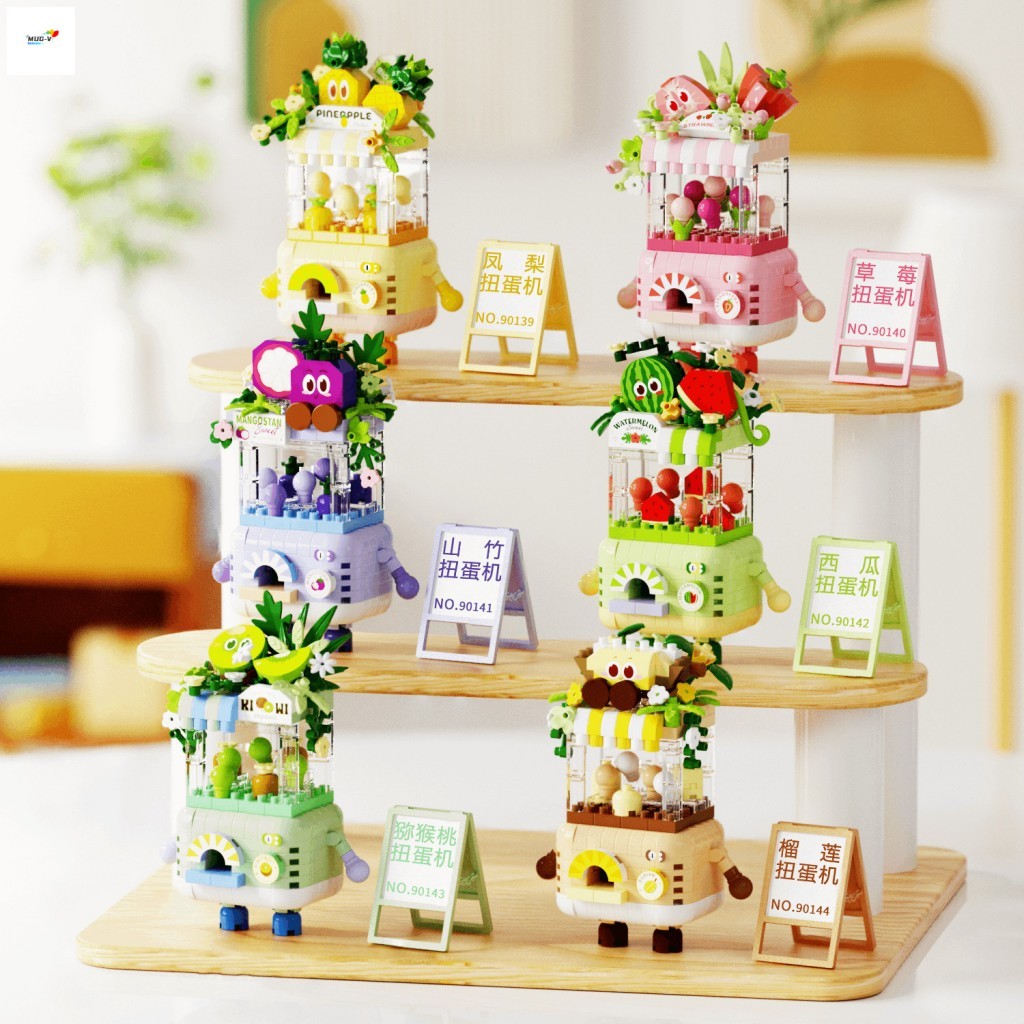 Khối xây dựng xếp hình dưa hấu Gashapon - Đồ chơi hạt vi mô hoạt hình DIY cho trẻ em