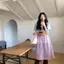 Áo Vest cổ chữ v xếp lớp rỗng mùa hè Váy dệt kim rộng rãi