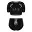 Nyeemya Nữ Chống Thấm Nước Vinyl Thích Ứng Đồ Bơi Tay Ngắn Crop Top Và Móc Và Vòng Dây Buộc Ở Bên Cạnh Tã Bao Quần Short Nhu Cầu Đặc Biệt Quần Áo