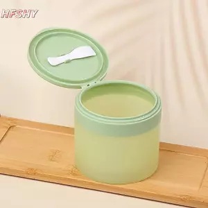HFSHY 200g Bình Đựng Kem Nhựa PP Mặt Lọ Kem Dưỡng Da Có Thể Đổ Lại Nắp Lật Miệng Rộng Hộp Bột Răng Có Thìa VN