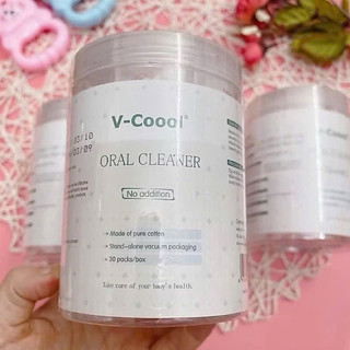Hộp 30 thanh rơ lưỡi Vcoool, tưa lưỡi sơ sinh dùng 1 lần